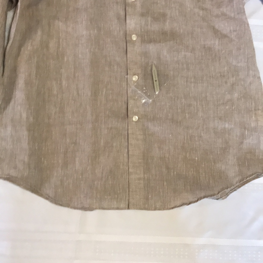 ❤️230)NWT Mens long sleeve casual shirt in putty. Multiple sizes Aero Linen - Picture 7 of 9